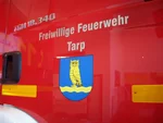 Aufschrift auf Feuerwehrauto der Freiwilligen Feuerwehr Tarp Aufschrift auf Feuerwehrauto der Freiwilligen Feuerwehr Tarp